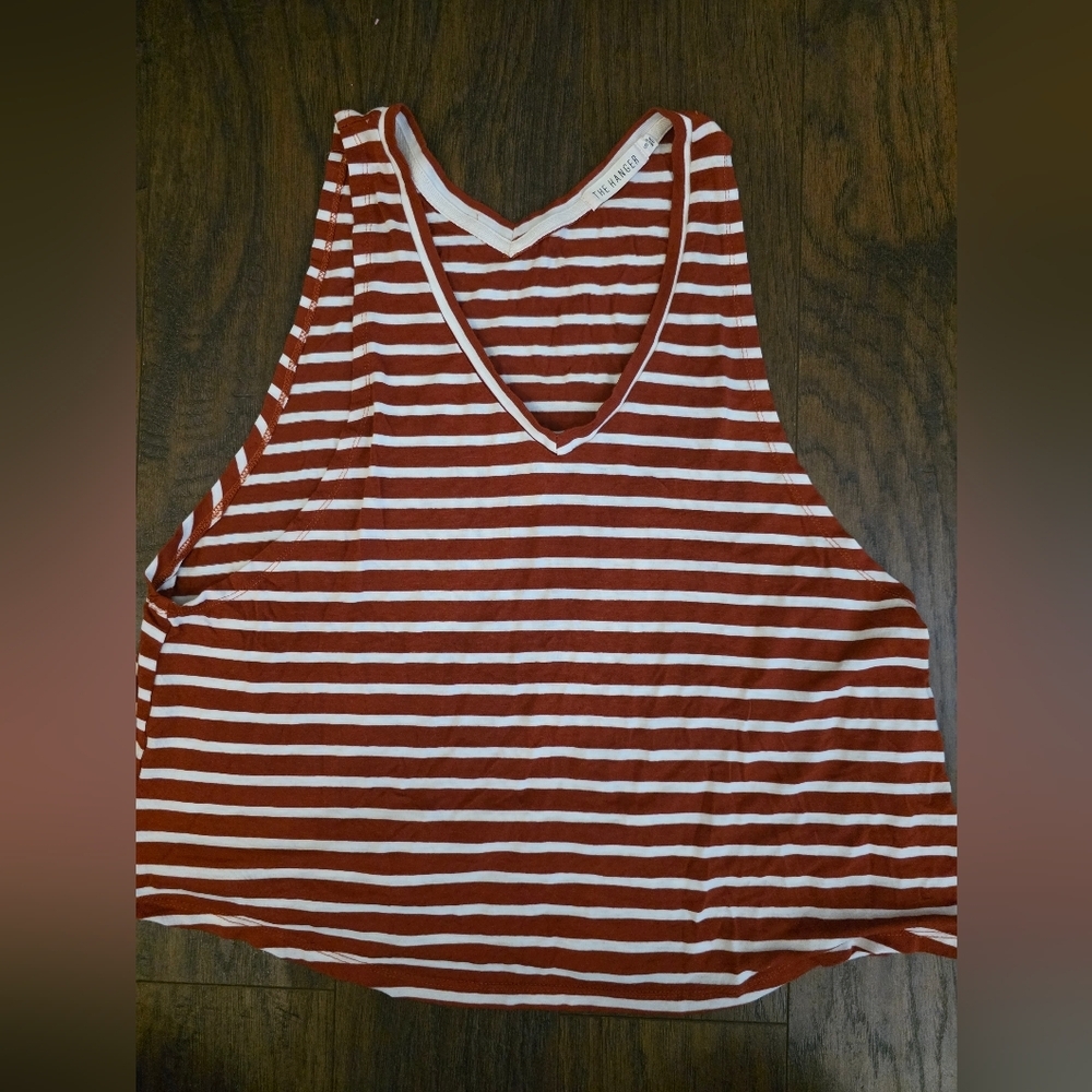 The Hanger Red and White Striped V-Neck Tank Top - Picture 4 of 5